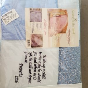 Comfort in the Word Baby Boy Blue Scripture Quilt 40x45